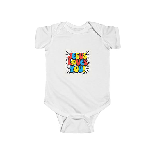 Baby Onesies - Jesus Love You in Bright Bold Colors