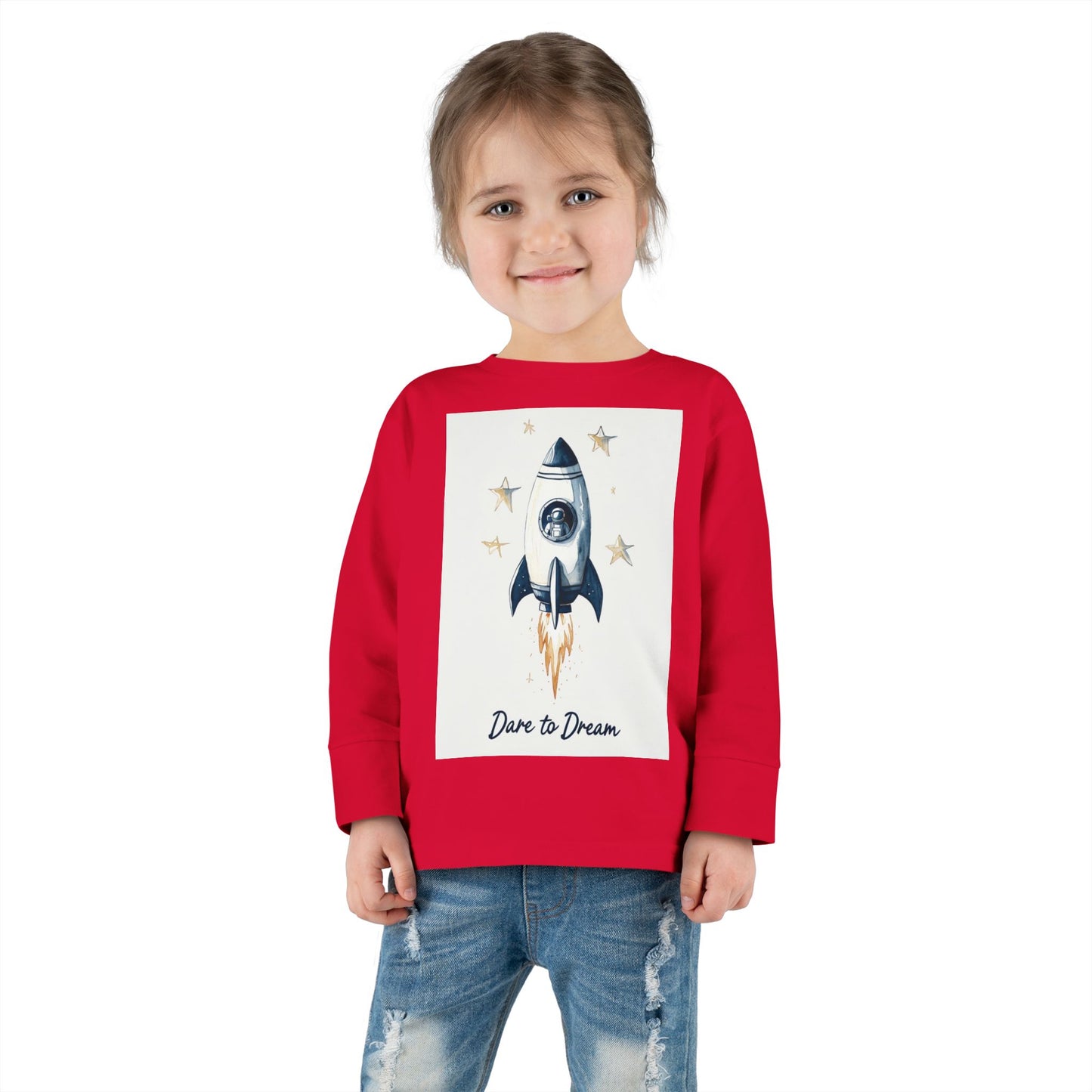 Rocket Ship Toddler Long Sleeve Tee