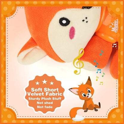 Plush Fox Baby Toys 0 3 6 9 12 Months, Newborn Baby Musical Light up Fox Stuffed Animal Baby Toys, for 0-3 3-6 6-12 Months Boys Girls for Infants Baby Gifts