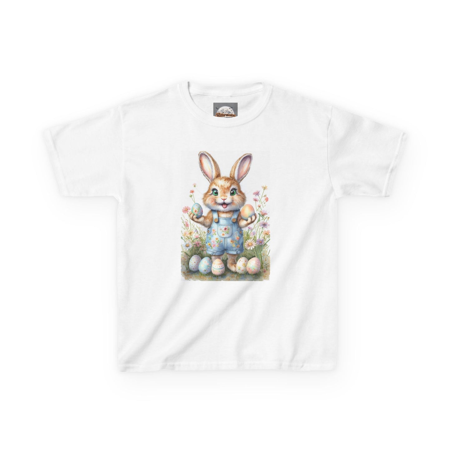 Kids T-Shirt Happy Easter Bunny with Eggs