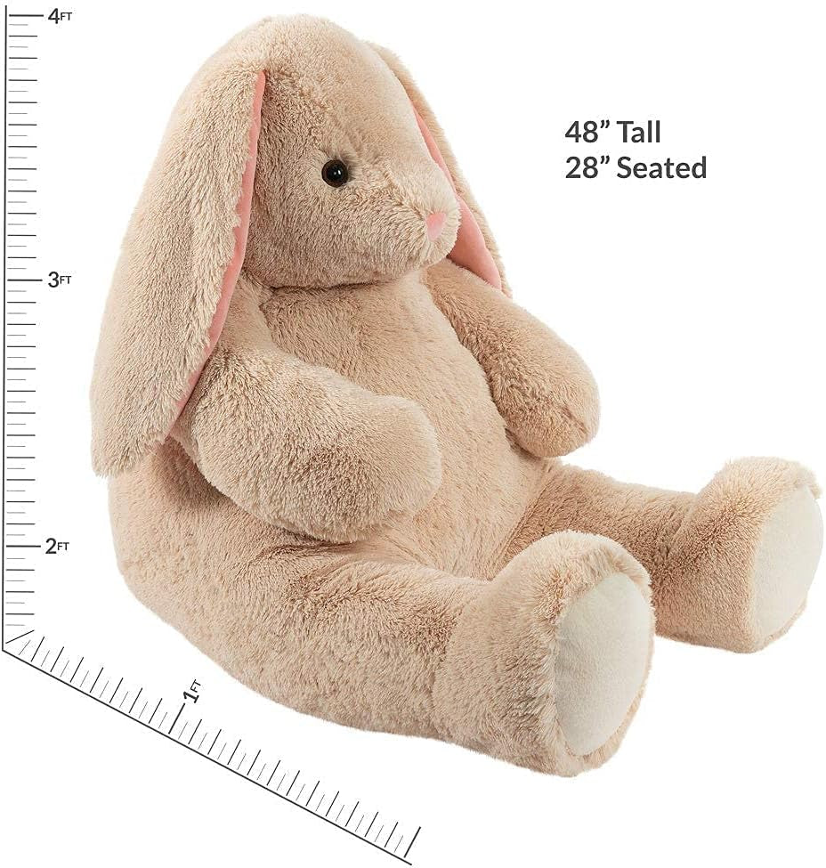 Giant Bunny Stuffed Animal - 4 Ft Stuffed Bunny Plush Toy from Giant Cuddle Collection, Adorable Rabbit Stuffed Animal for Kids & Adults - Perfect Valentines Day Gift for All Ages