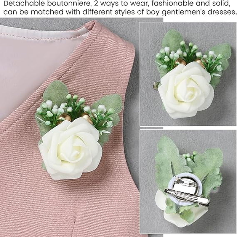 Baby Boy Clothes Suits Infant Gentleman Outfit Collared Dress Shirt+Vest+Tie+Corsage+Pants 5Pcs Baby Suit Sets