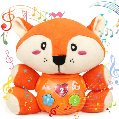 Plush Fox Baby Toys 0 3 6 9 12 Months, Newborn Baby Musical Light up Fox Stuffed Animal Baby Toys, for 0-3 3-6 6-12 Months Boys Girls for Infants Baby Gifts