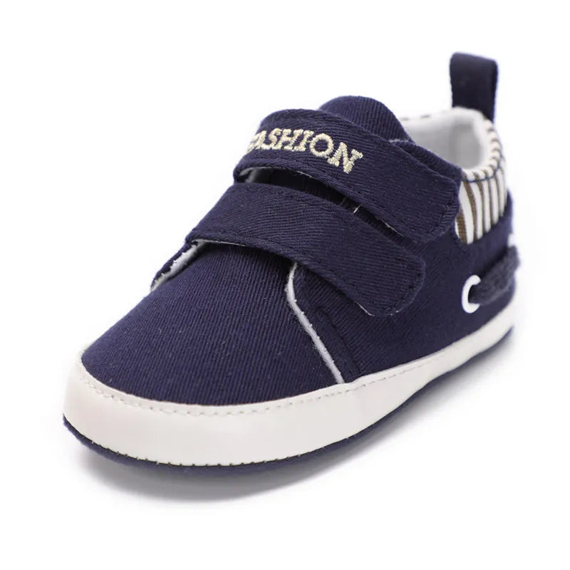 Infant Babies Boys Girls Shoes Soft Sole Canvas Solid Footwear for Newborns Toddler Crib Moccasins Letter Print Anti-Slip Shoes