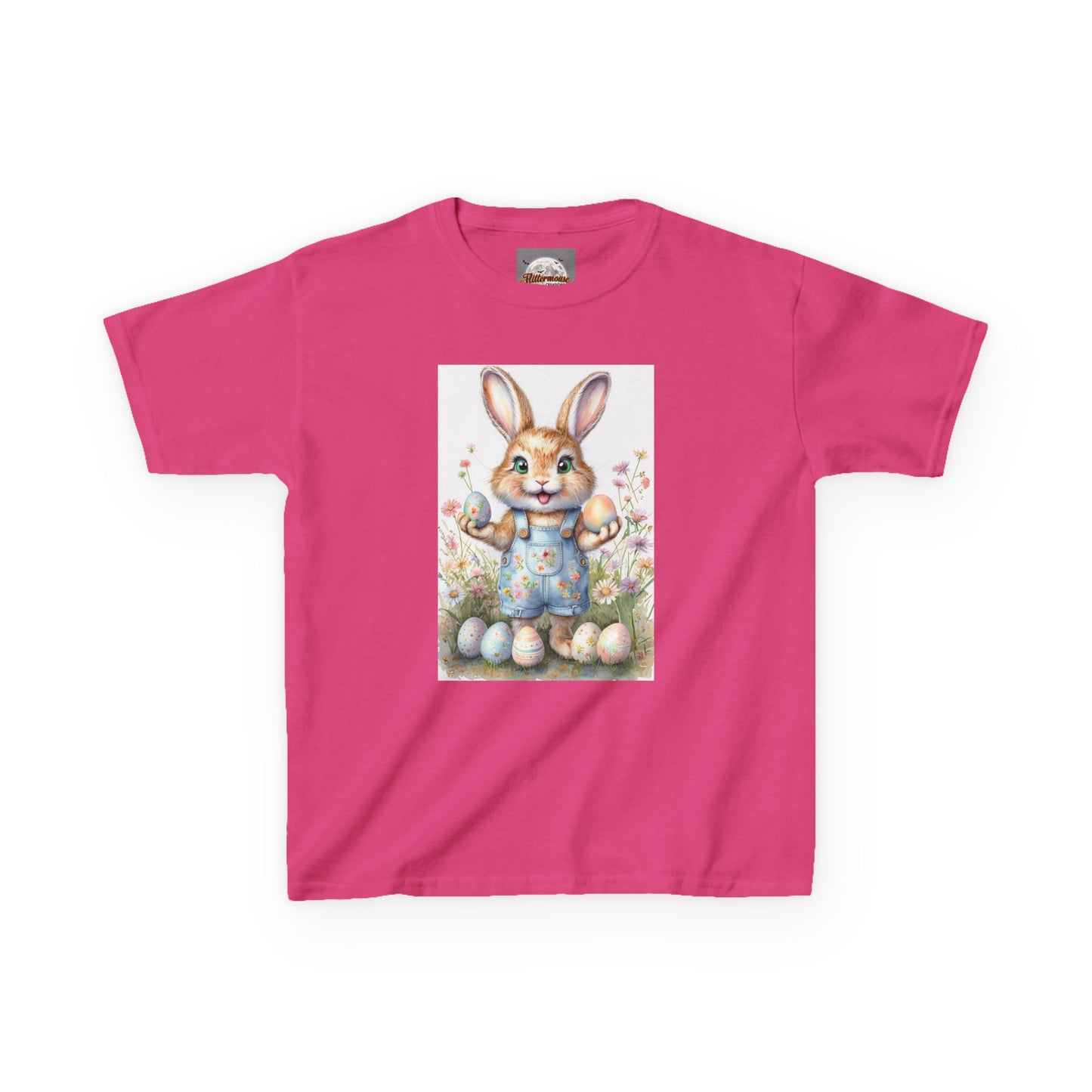 Kids T-Shirt Happy Easter Bunny with Eggs