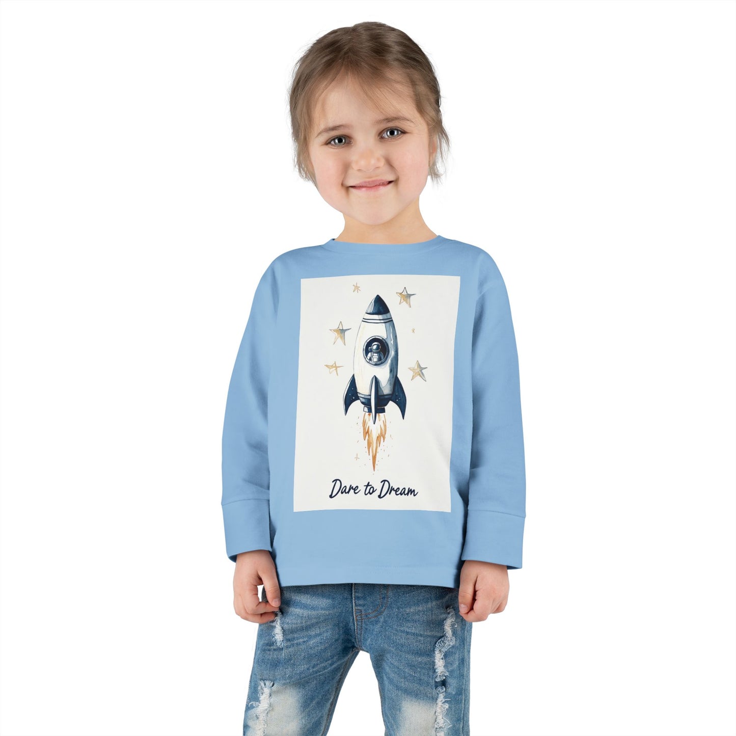 Rocket Ship Toddler Long Sleeve Tee