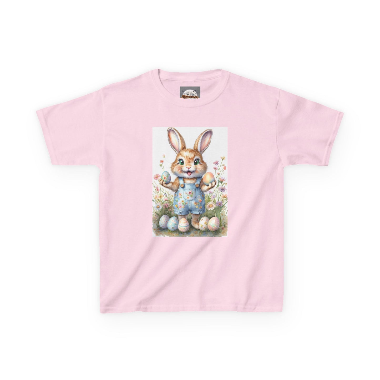 Kids T-Shirt Happy Easter Bunny with Eggs