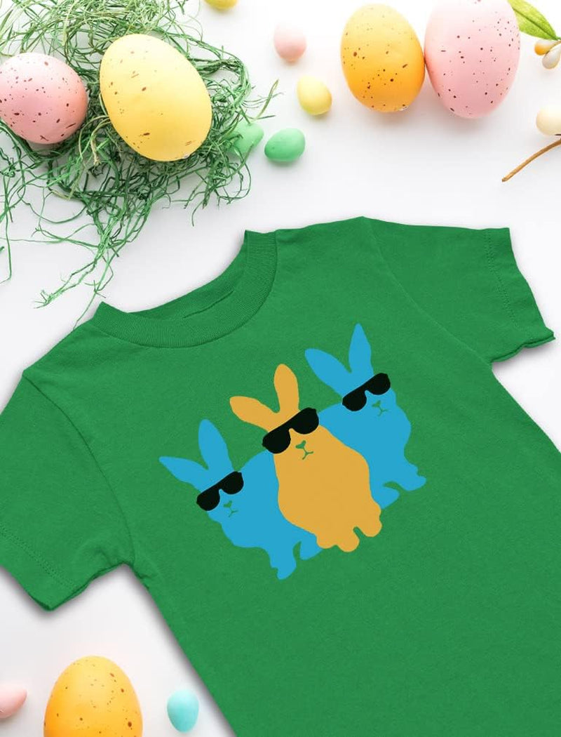 Trio Bunnies Girls Boys Easter Shirt Hoppy Bunny Toddler and Youth Kids T-Shirt