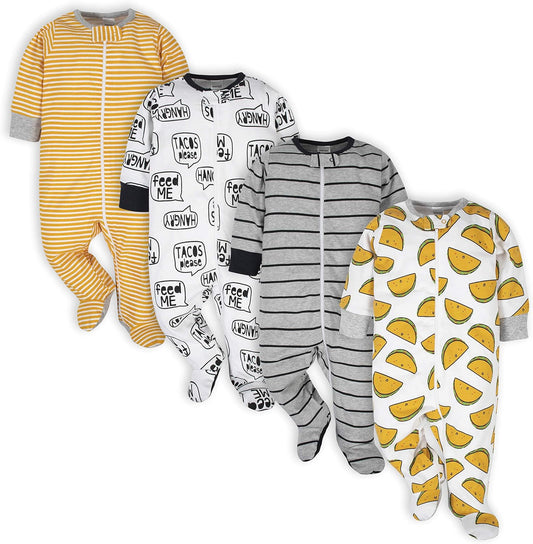 Baby Boys' 4-Pack Sleep 'N Play Footies